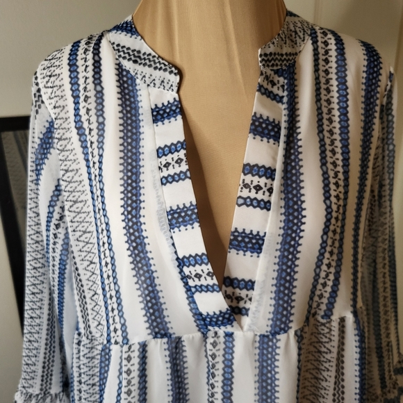 Source Unknown - Blue and White Striped Babydoll Style Dress, Size M - Picture 2 of 7